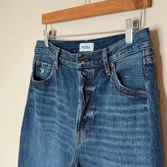 PISTOLA Denim Tate High Rise Bowed Wide Leg Women's Size 30 Cotton